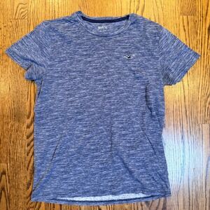 Hollister Space Dye Heathered Logo T-Shirt Blue Small S Boys Kids